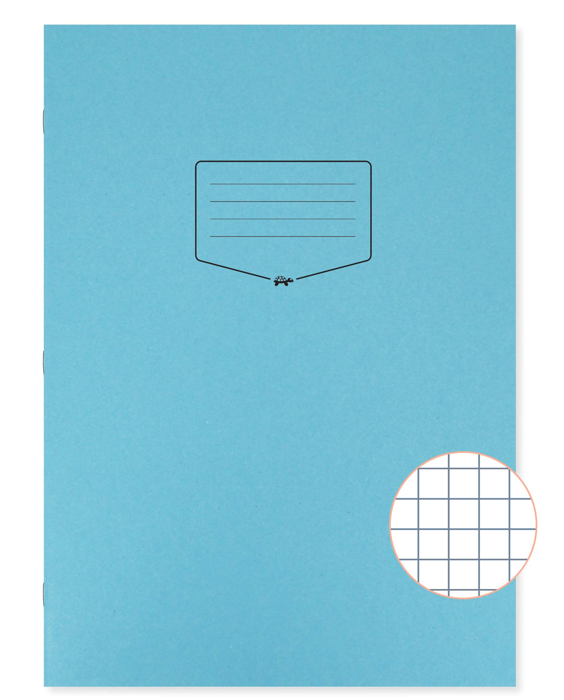 Silvine Tough Shell A4+ Exercise Book, 80 Pages 7mm Squares, Blue Laminated Cover [Pack of 50]