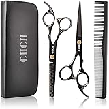Hair Cutting Scissors Shears Kit, CIICII Professional Hairdressing Scissors Set (Hair Beard Trimming Shaping Grooming Thinnin