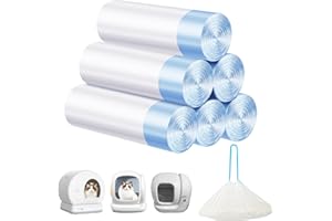 LOOPTIME Cat Litter Bags 120 Count, 21.65"x11.8" Drawstring Close Litter Box Liners for Automatic Litter Box,Thick Cat Poop Bags,Easy to Clean,Heavy Duty Robot Bag for Self-Cleaning Box