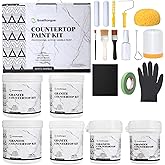 Smalltongue White Marble Countertop Paint Kit(Including Epoxy Resin), All-IN-ONE Set, Cover Up to 35 SQ. FT., For Marble, Gra