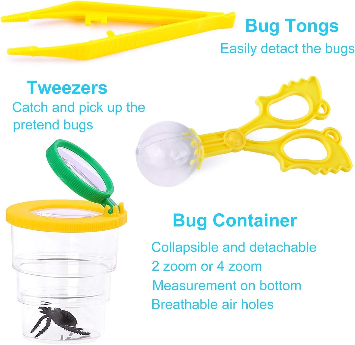 INNOCHEER Explorer Kit & Bug Catcher Kit for Kids Outdoor Exploration with Vest, Binocular, Magnifying Glass, Hand-Crank Flashlight, Whistle, Bug Collector, Bag for Boys Girls: Toys & Games