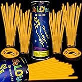 Taikula 200 Pack 8'' Glow Sticks Bulk Party Favors Orange Light Up Sticks with Connectors Neon Glow in the Dark Party Supplies Bracelets for Holiday Birthday Party Decoration(Orange)
