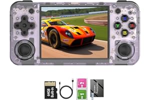 GAMELO RG35XX H, Anbernic Retro Handheld Gaming Console with 64GTF Card, Dual Joystick Design 3.5-inch HD Screen Lasts up to 8 Hours High-Capacity Battery for Better Experience (Purple 64G)