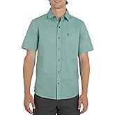Quiksilver Men's Regular Fit Premium Cotton Woven Short Sleeve Button Up Casual Shirt