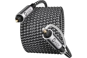 VIOY Optical Audio Cable 15 FT, Long Digital Fiber Optic Audio Cable, Braided S/PDIF Adat Optical Cord for Soundbar, TV, Amplifier, Home Cinema, Stereo Systems, Xbox, PS4 and More