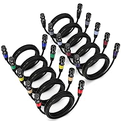 EBXYA XLR Cables 3ft 10 Pack - Standard XLR Male to
