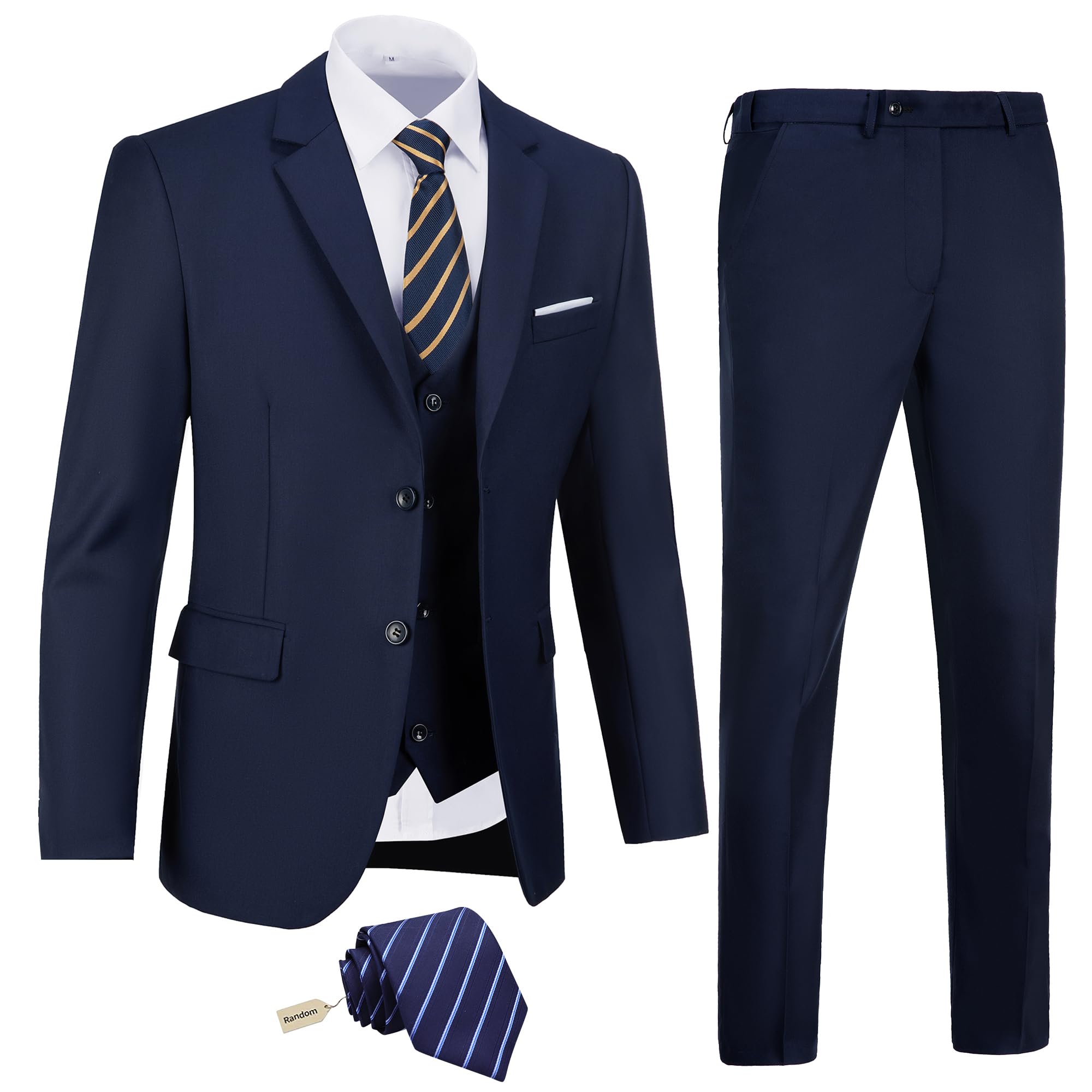 Mens Western Navy 3-Piece Suit – Cowboy Tuxedo and Blazer Formal Set main image 0