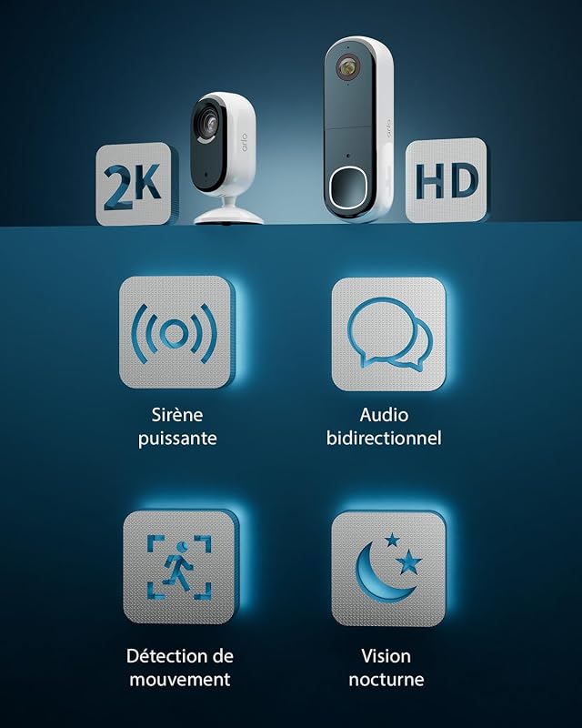 Essential 2 Interérieure, Caméra de Surveillance + Sonnette HD