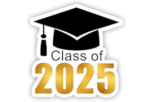 YITLA Class of 2025 Graduation Stickers, 120PCS 1.6in Gold Foil Graduation Envelope Sticker Seals, Envelope Stickers for Grad Party Decorations, Invitations & Certificates (Black&Gold)