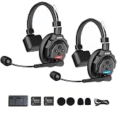 Keenous SYNCO XTALK X2 Wireless Intercom Headset System 2.4GHz 1148ft/350m Long Distance Range Real-time Monitoring Communication Headset for Live Show Stage Performance Movie Shoot (X2 for 2 persons)