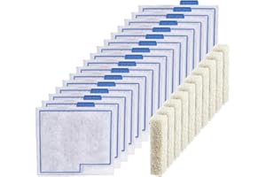 PRYITIER Medium Filter Cartridge Replacement Compatible with Aqueon QuietFlow LED PRO Power Filter Size 10/Power Filter Size 10/E Internal Power Filter Size 20 (16+10 Counts Ammonia Reducer Filter Pads)