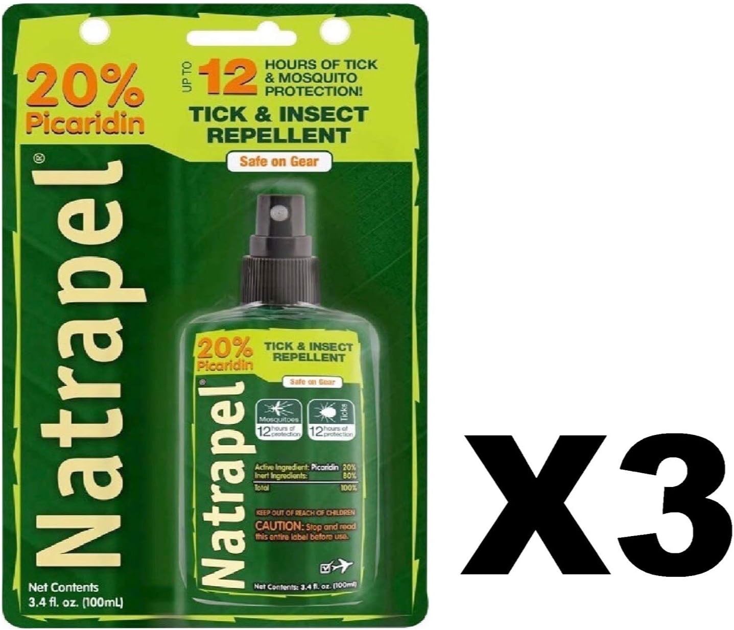 Natrapel 8-Hour Insect Repellent 3.4oz Pump (3 Pack)