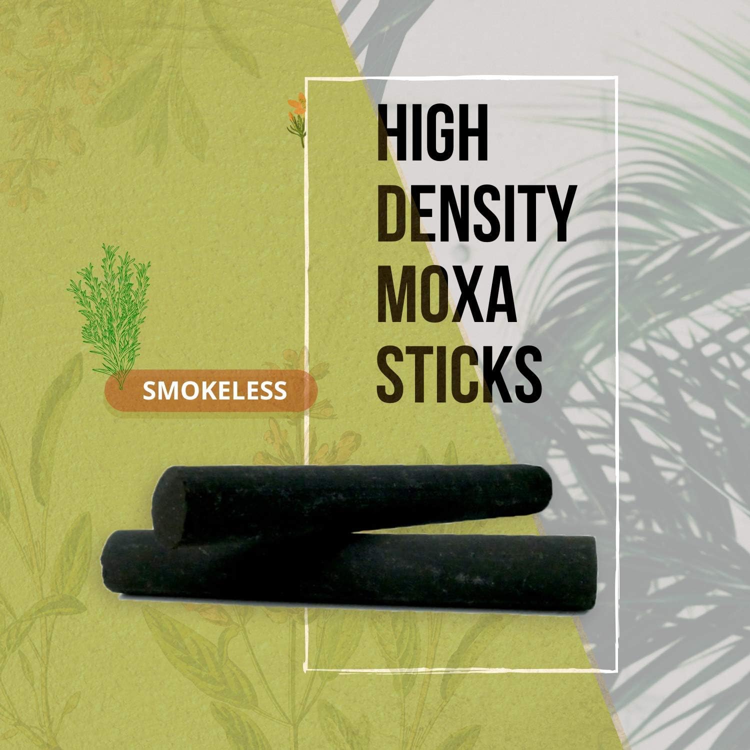 GinSen 6 Rolls High-Density Smokeless Moxa Sticks (Medical Grade) for Moxibustion Therapy Periods Cramp Pain, Abdomen Pain