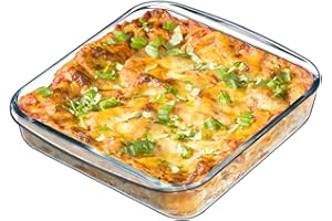 NUTRIUPS 1.7QT Square Glass Baking Dish,8.2x8.2In Square Baking Dish,Square Baking Pan,Glass Baking Dish for Oven
