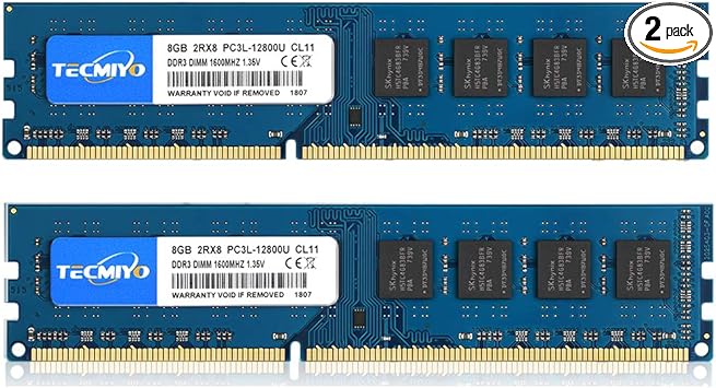 Tecmiyo 16gb Kit 2x8gb Ddr3 Ddr3l 1600mhz Udimm Pc3 Dimm Pc3 Pc3l u Non Ecc Unbuffered 1 35v 1 5v Cl11 2rx8 Dual Rank 240 Pin Desktop Ram Computer Memory Module At Amazon Com Tecmiyo 16gb Kit 2x8gb Ddr3 Ddr3l 1600mhz Udimm Pc3 Dimm Pc3 Pc3l u Non Ecc Unbuffered 1 35v 1 5v Cl11 2rx8 Dual Rank 240 Pin Desktop Ram Computer Memory Module At Amazon Com