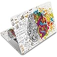 Laptop Decal Sticker Skin Cover, 11.6”12" 13" 13.3" 14" 15" 15.4" 15.6" Universal Laptop Netbook Vinyl Skin Sticker Cover Art Notebook Reusable Protector (2 Wrist Pad Included), White Brains