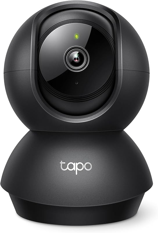 Tapo c201 - câmera wifi interna fhd, câmera de vídeo de vigilância, visão noturna, visão 360°, áudio bidirecional, detecção de movimento e notificações, alarme acústico e luminoso integrado,