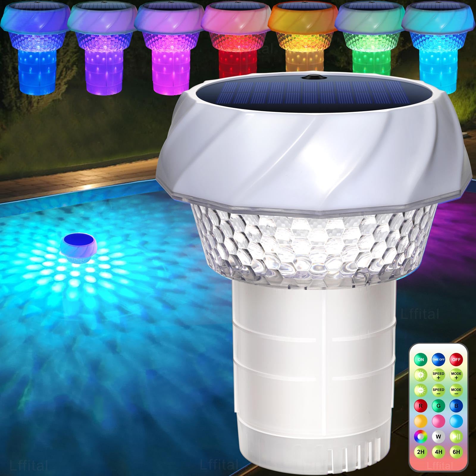 Photo 1 of (missing pieces) Solar Pool Chlorine Floater with Light Color Changing Solar Powered Pool Light Outdoor RGB Floating for 3 Inch Chlorine Tablets