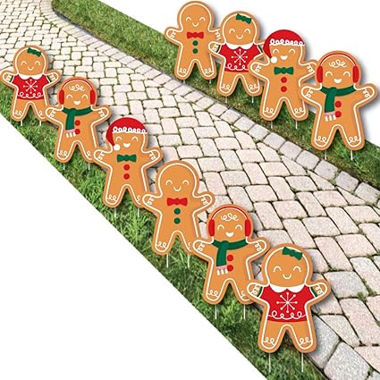 Amazon Com Big Dot Of Happiness Gingerbread Christmas Lawn