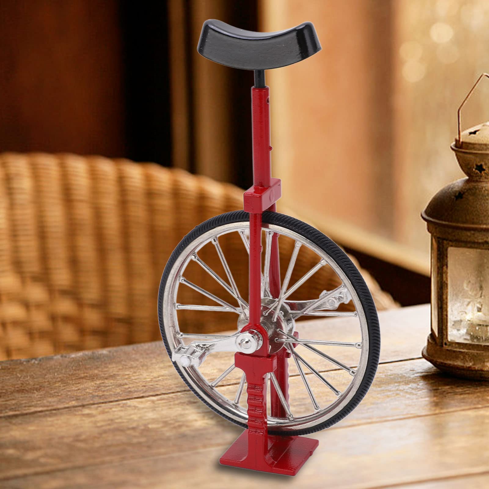 Mini Finger Bike Model, Exquisite Simulated Unicycle Ornament, AlloyTextured Single Wheel Unicycle Ornament Toy