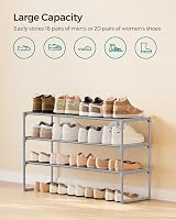 SONGMICS 3-Tier Shoe Rack Storage Organizer Grey 30 x 92 x 55 cm LSA303G01 view 4