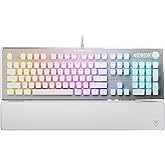 Turtle Beach Vulcan II – Full-Size PC Gaming Keyboard, Titan II Mechanical Switches, Customizable RGB Illuminated Keys, Detachable Palm Rest, Media Controls, Aluminum Top Plate, Numpad – White