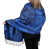 TZ Promise Women's Pashmina Shawls and Wraps Reversible Floral Flower Rave Scarf