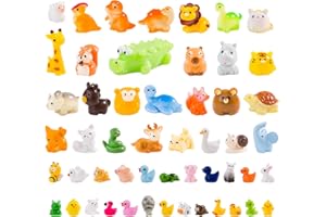 pkaoakyo 52pc Mini Resin Animal Figurines Set - Enchanted Fairy Garden & Desktop Decor, Eco-Friendly Collectible Gift | Vibrant Miniature Resin Animals for Moms, Women & Nature Lovers
