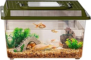 Reptile Container - Reptile Feeding Box Snake Breeding Tank | Transparent Carrier with Handle Habitat Small Feeding Box for G