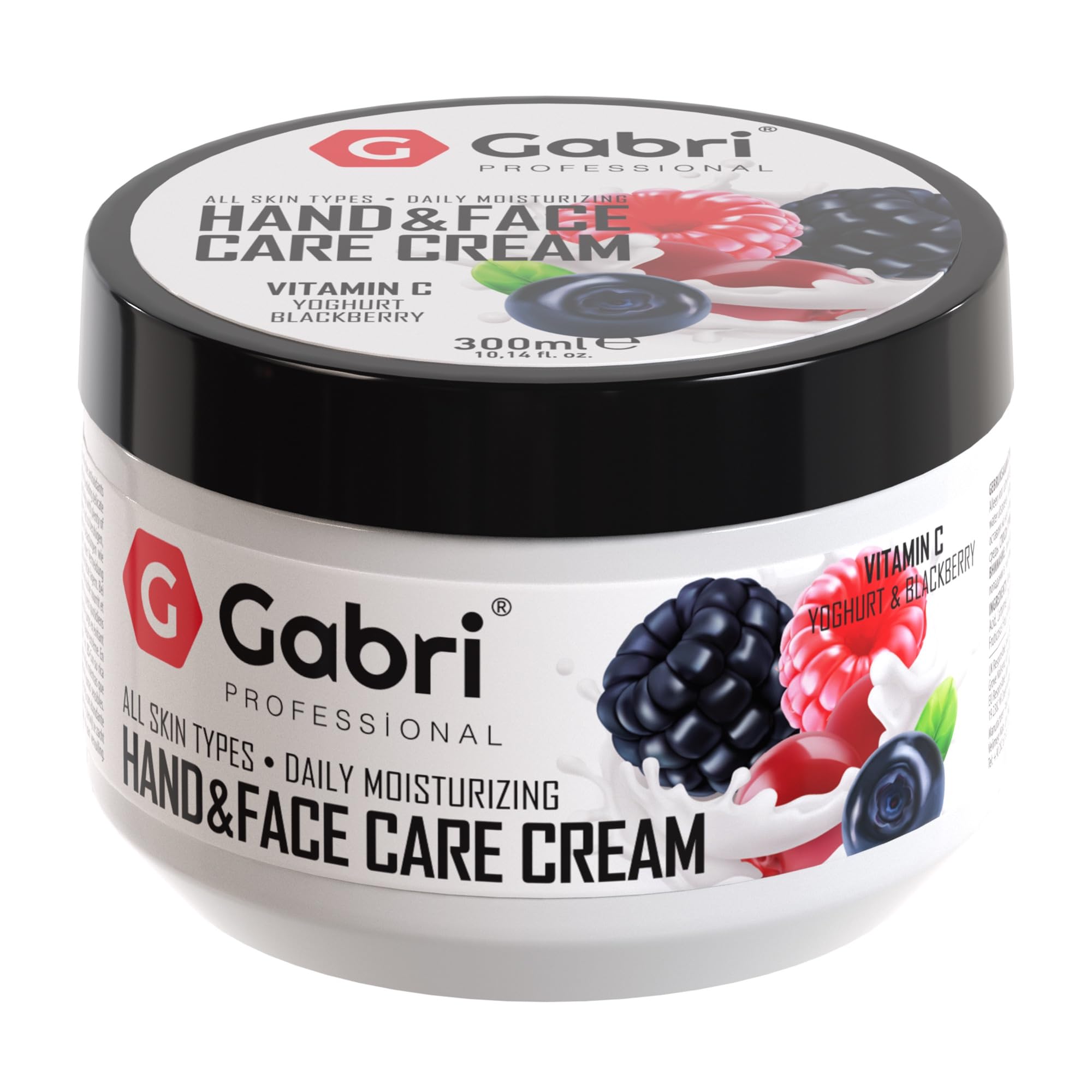 Gabri Hand & Face Care Cream 2in1 300ml | Instantly Boosts Moisture Levels, Creates a Protective Layer & Prevents Moisture Loss | Daily Moisturising for All Skin Types (Yoghurt & Blackberry) — image 1