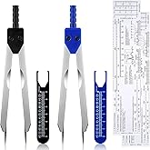 Tondiamo 2 Pack EKG Calipers EKG Ruler Card Combination Set ECG Drafting Electrocardiographs Measuring Tool for Doctors, Nurses, Medical Student(Black and Blue)