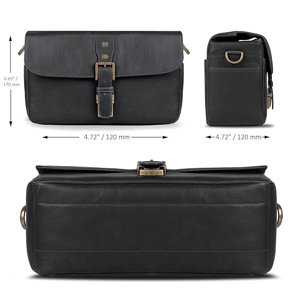 MEGAGEAR LEATHER CAMERA MESSENGER BAG FOR MIRRORLESS, INSTANT AND DSLR CAMERAS