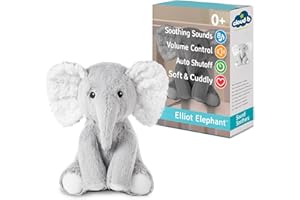 Cloud b Sound Machine with White Noise Soothing Sounds | Cuddly Stuffed Animal | Adjustable Settings and Auto-Shutoff | Elliot Elephant™