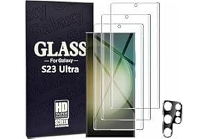 for Samsung Galaxy S23 Ultra Screen Protector 【2+2 Pack】 with Camera Lens Protector 3D Glass Easy Installation 9H Hardness Te