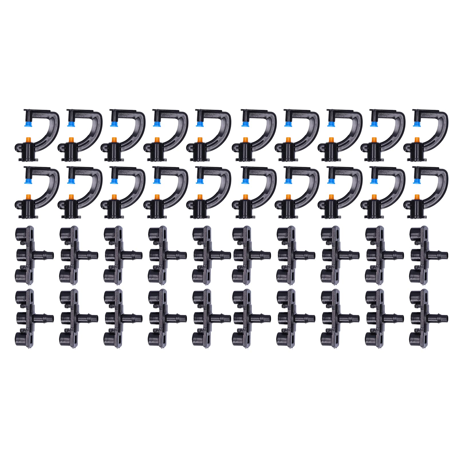 ANKROYU 20 Pcs G Type Mist Nozzles, ABS Irrigation Sprinkler Heads, Adjustable Irrigation Misting Nozzles for Garden and Greenhouse Watering System