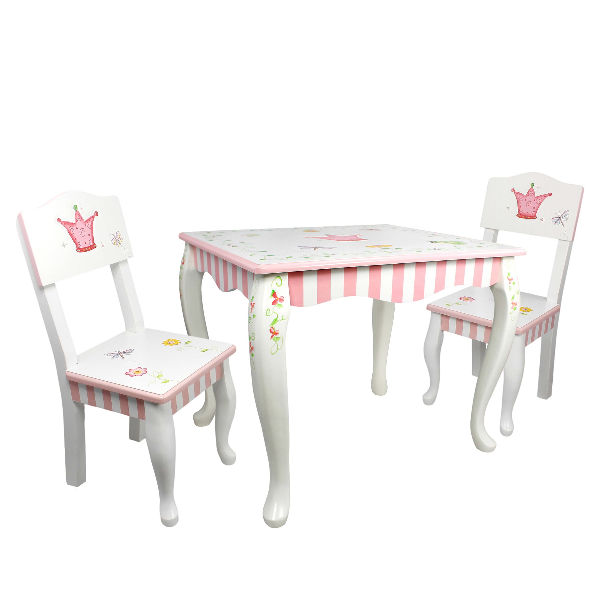 W 7395a Princess Frog Thematic Hand Crafted Kids Wooden Table And 2 Chairs Set Imagination Inspiring Hand Crafted Hand Painted Details Non Toxic Fantasy Fields Lead Free Water Based Paint Teamson Design