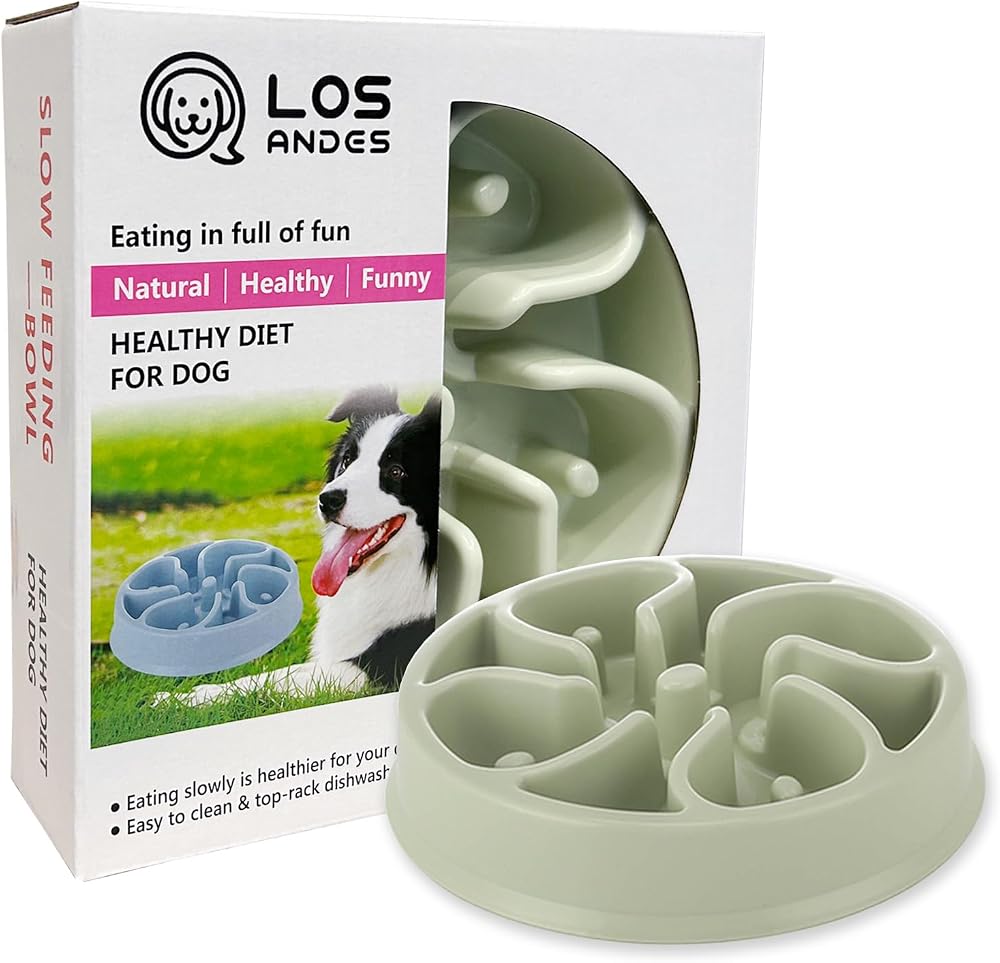 LOS ANDES Slow Feeder Dog Bowl 2.5 Cup Flower Design BPA Free