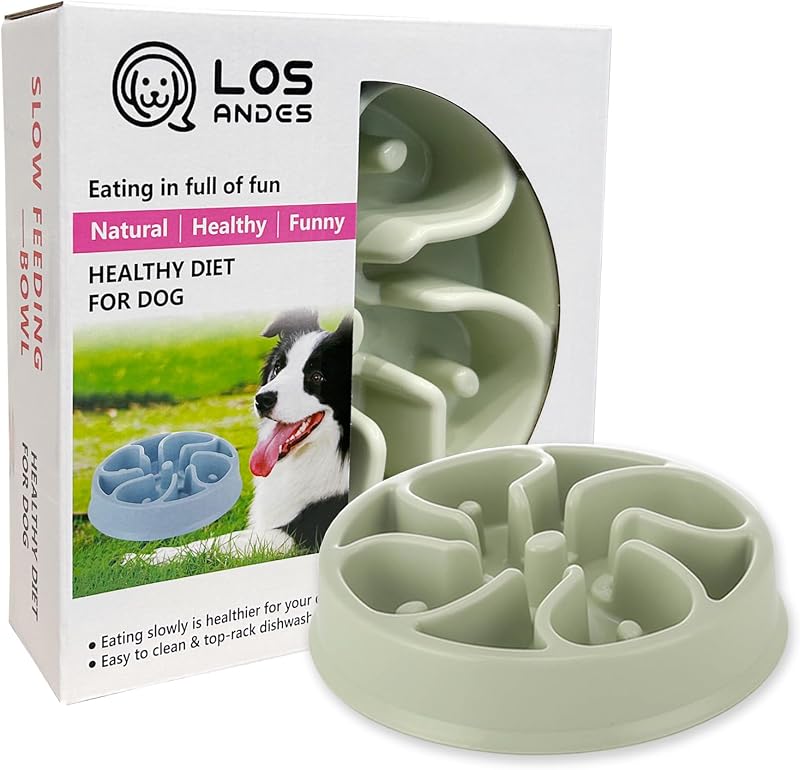 LOS ANDES Slow Feeder Dog Bowl 2.5 Cup Flower Design BPA Free