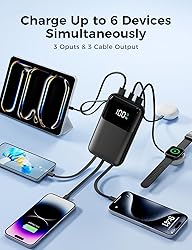 Portable Charger with Built in Cable, 15000mAh