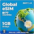 eSIM for Global Travel for 1GB 30 Days - 5G/4G High Speed Network Prepaid eSIM in 77+ Countries, QR Code Activation, Data ONLY, No Voice/SMS