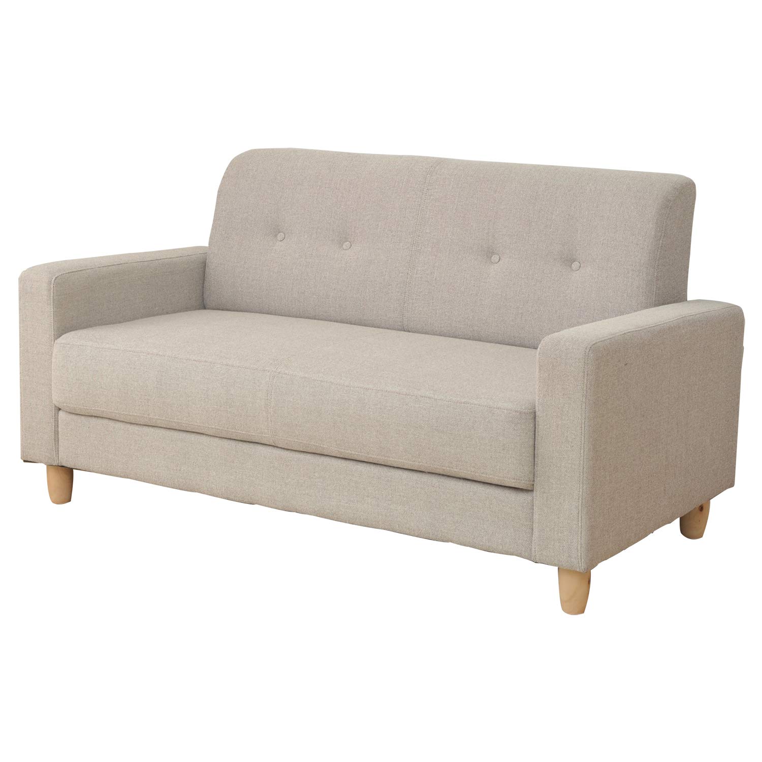 山善(YAMAZEN) カジュアルソファー(幅134)2人掛け ベージュ KDS-135(BE)商品画像