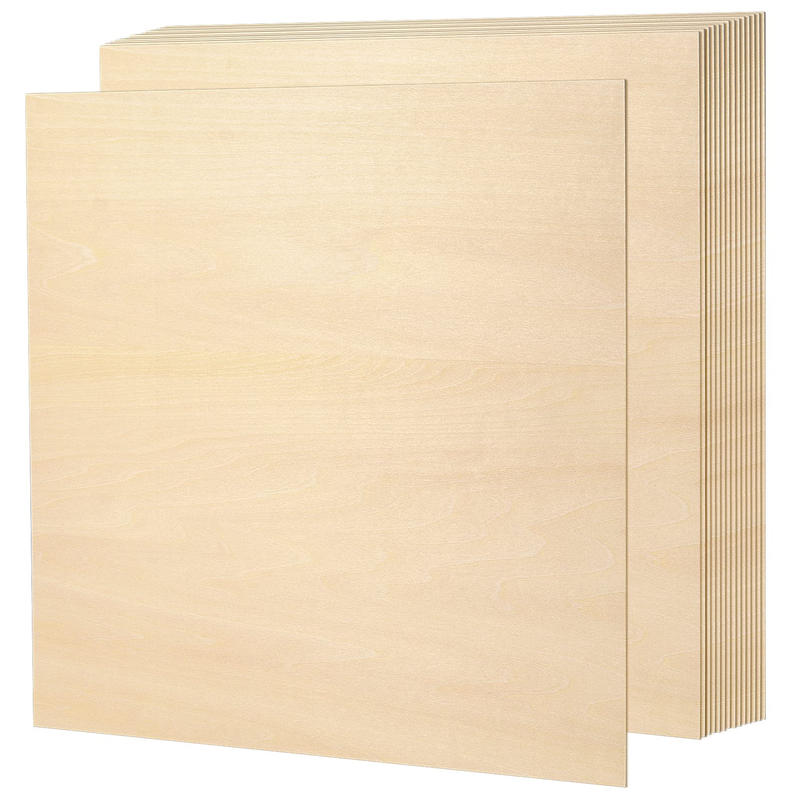 PINGEUI 15 Pieces 300 x 300 x 2 mm Square Basswood Sheets, Hobby Wood Plywood Board, Unfinished Blank Plywood Sheets for Wood Craft, Painting, Carving, Model Making Projects