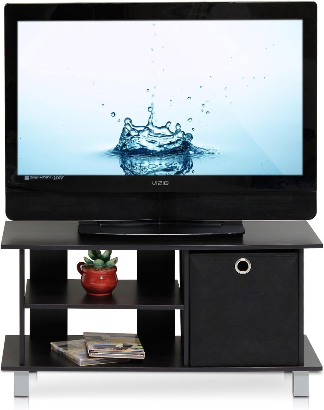 Furinno SIMPLISTIC TV Stand, Entertainment Center, TV Console for TV up to 33 Inch with Bin Drawers, for Living Room Bedroom, Espresso - Image 4