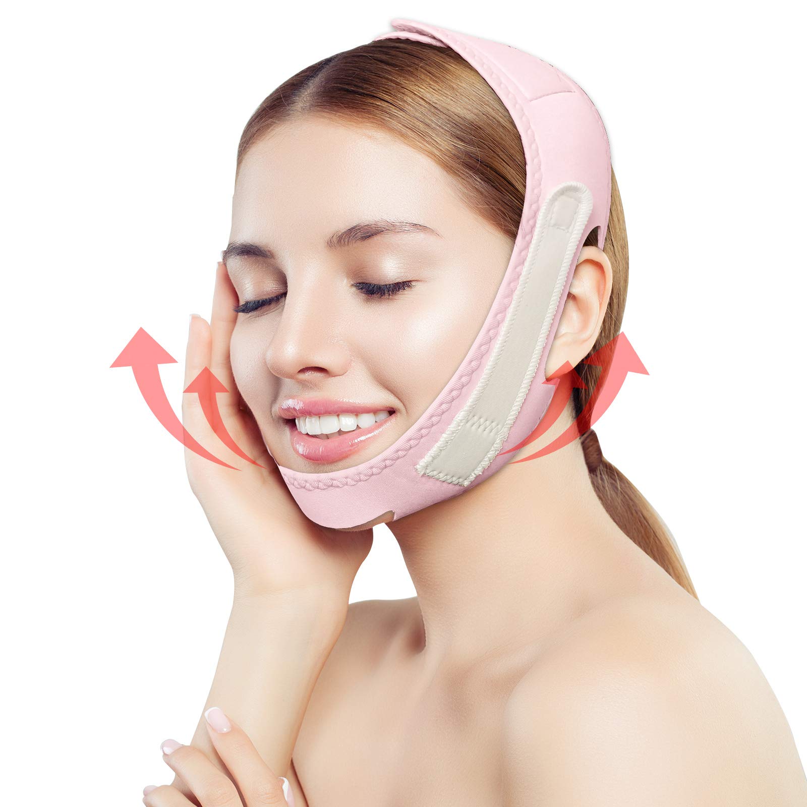 YancLife Facial Slimming Strap, Face Lifting Belt Ultra-Thin Double Chin Reducer V Shaped Slimming Bandage, Breathable V Shape Line Lifting Chin Strap for Women & Men