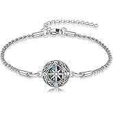AXOMY Tree of Life/Compass Bracelet 925 Sterling Silver Jewelry With Abalone Compass Gift for Women Men