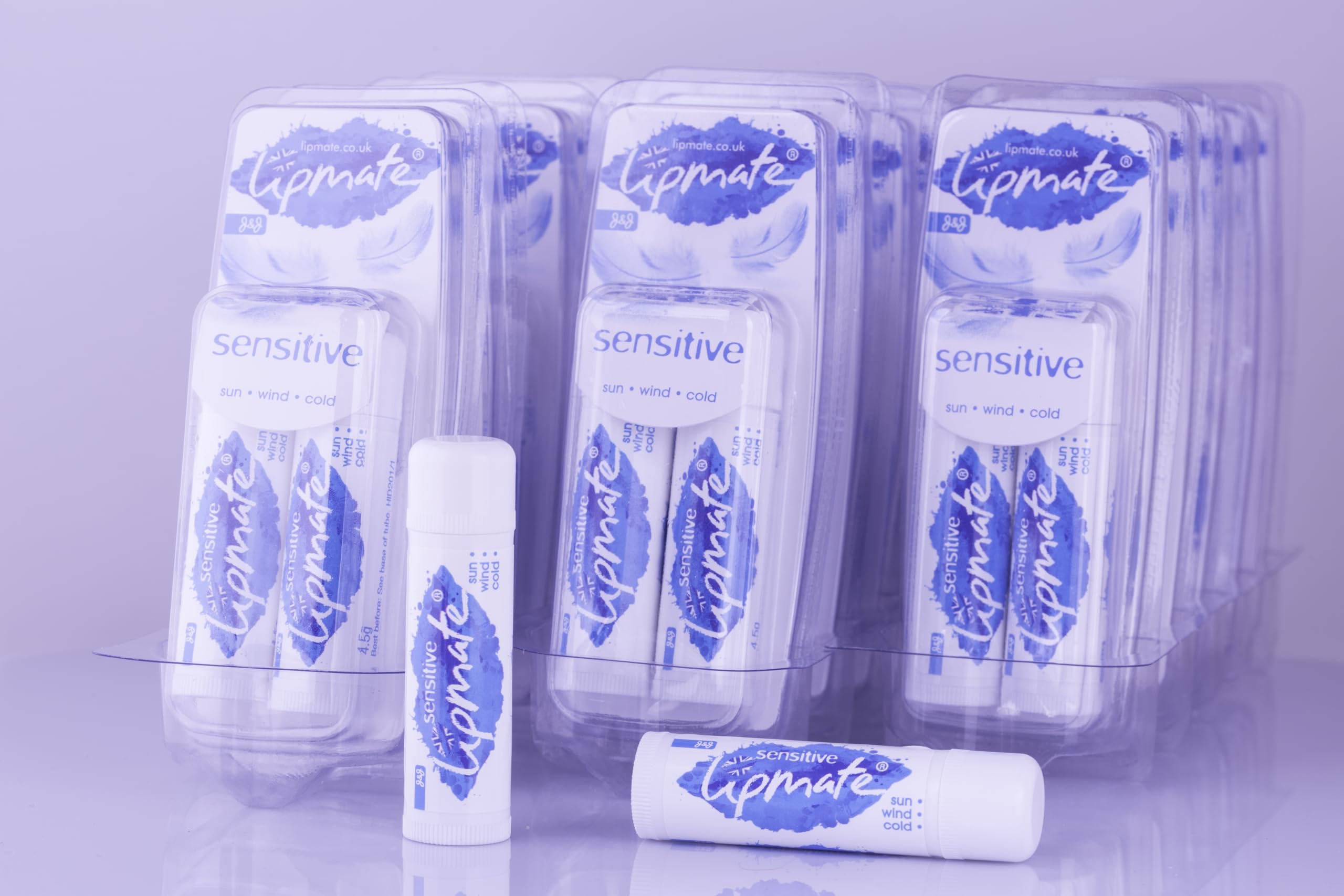 Lipmate Sensative Lip Balm, Box Pack of 10 Lipbalms (5 x 2) Hydrating, Moisturizing, Softening Lipcare