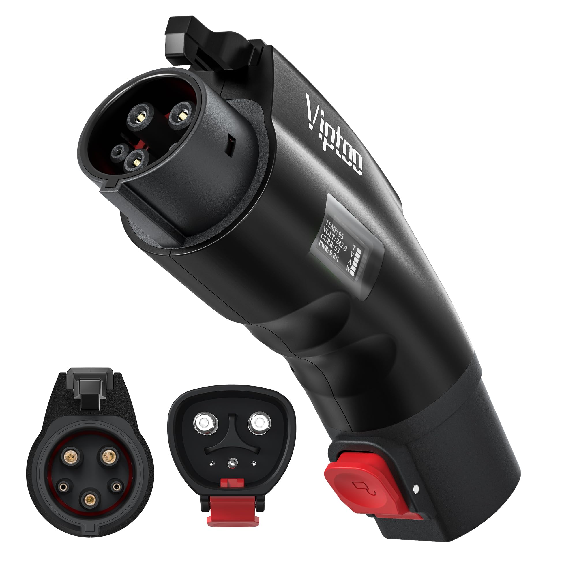 Photo 1 of VIPTOO Adapter for Tesla to J1772 Charger with Screen Display [Only to J1772], 60Amp 250V Convertor with Press-Lock, Compatible with Tesla High-Powered Connectors, Destination/Mobile Chargers