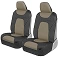 Motor Trend AquaShield Car Seat Covers for Front Seats, Beige – Two-Tone Waterproof Seat Covers for Cars, Neoprene Front Seat