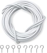 Dikots Net Curtain Wire and Hooks Set 3 Meter Kit with 4 Eyes & 4 Hooks