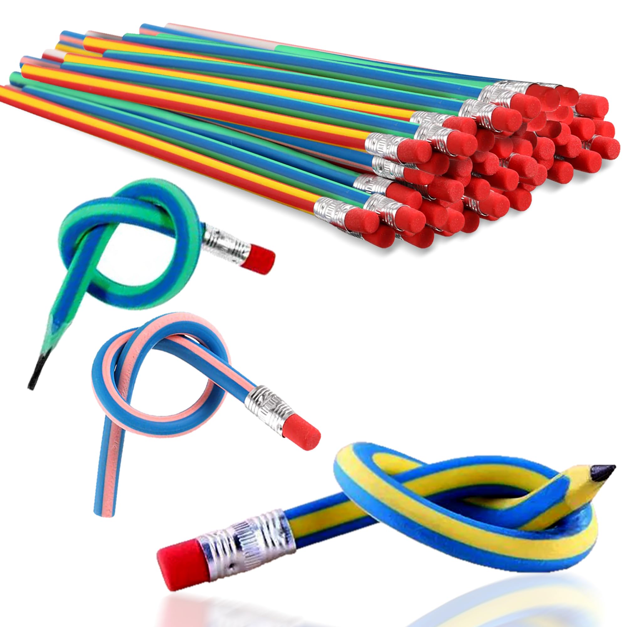 G4GADGET Soft Flexible Bendy Pencils Magic Bend Kids School Fun Equipment - 10PCS